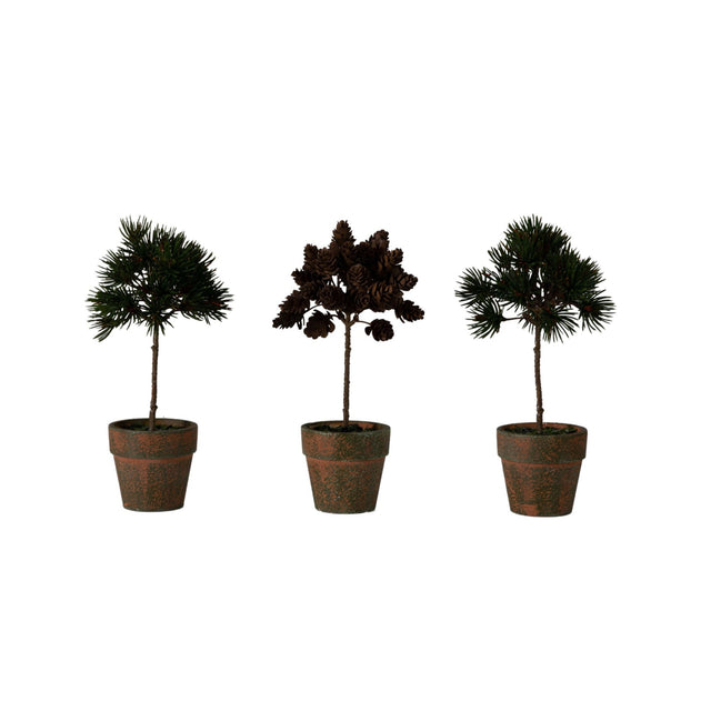 Lilah Set of 3 Potted Pinecone Trees (2)