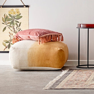 Cara Two-tone Pouffe in Orange