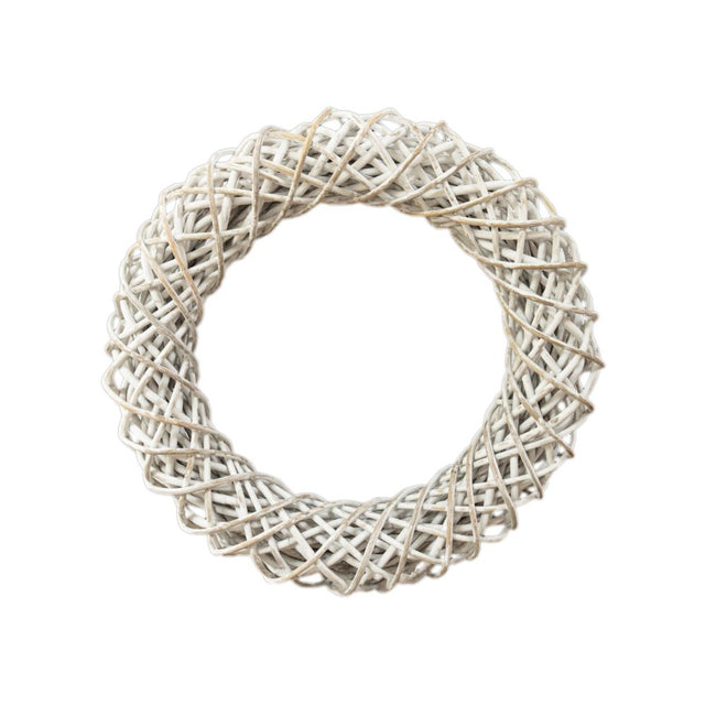 Ivyline Rattan Wreath in White (3)