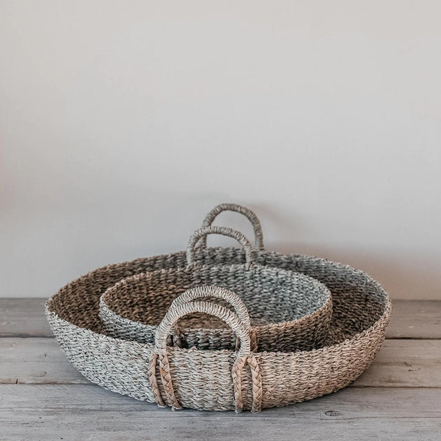 Kuten Set of 2 Handwoven Seagrass Baskets (2)