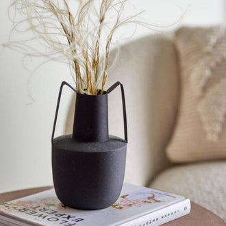 Itamar Metal Vase in Black