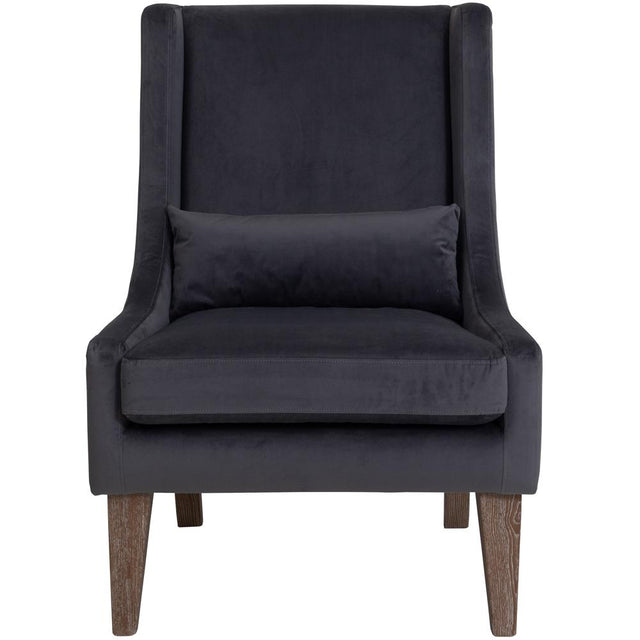 Elvira Velvet Armchair in Grey