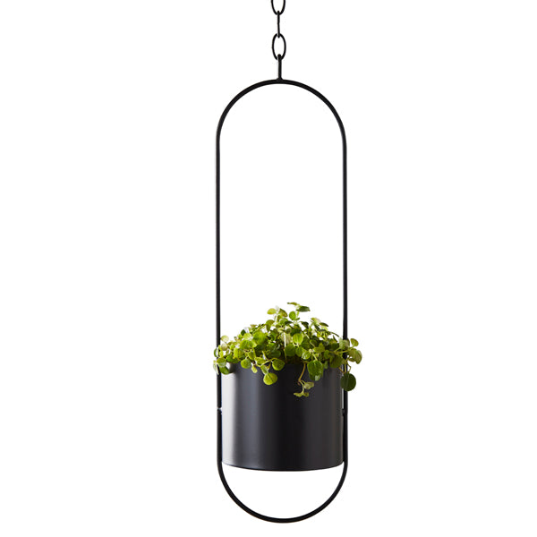 Lalita Large Hanging Plant Holder in Black (3)