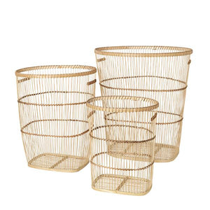 Sabbie Set of 3 Baskets in Natural Brown