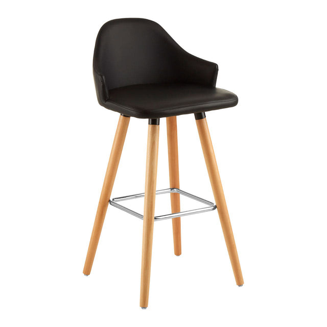 Dominique Leather Bar Stool in Black (2)