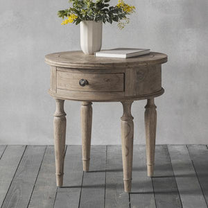 Matilda Round Ash Side Table in Natural