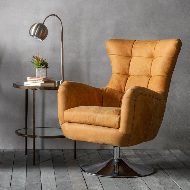 Valentina Swivel Armchair in Tan