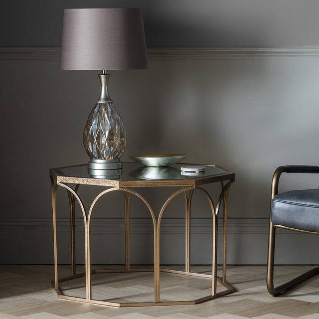 Josephine Glass Coffee Table in Gold