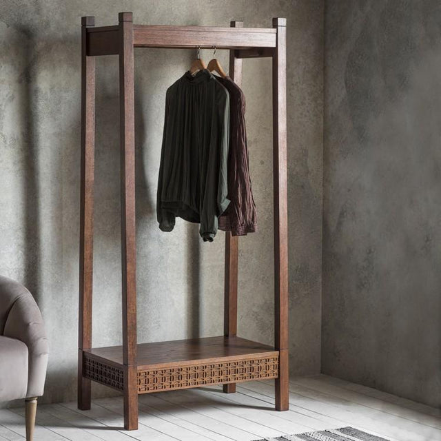 Hayleigh Mango Wood Wardrobe in Brown