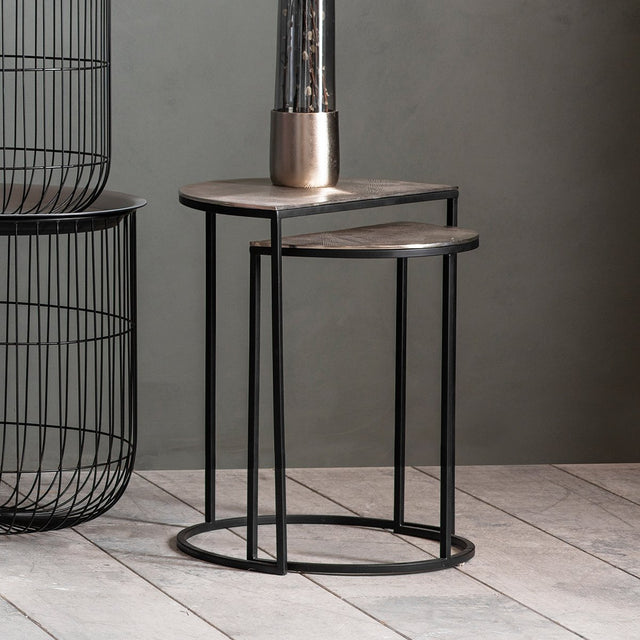 Kyra Set of 2 Side Tables in Black