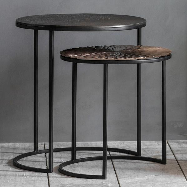 Yelena Nest of 2 Side Tables in Brass