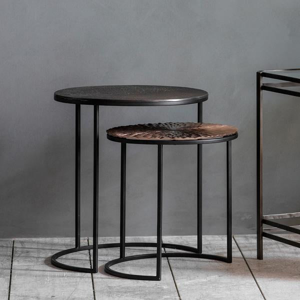 Yelena Nest of 2 Side Tables in Brass (4)