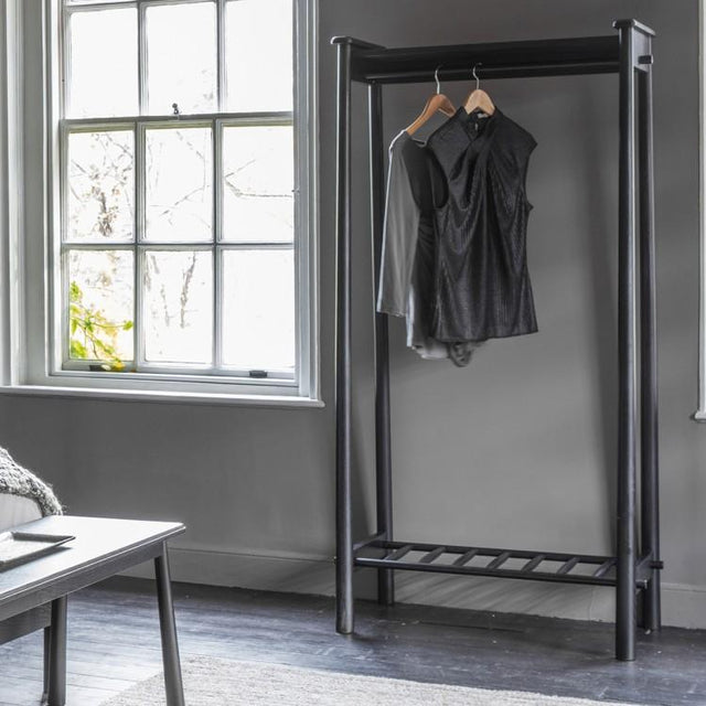 Murphy Oak Open Wardrobe in Black