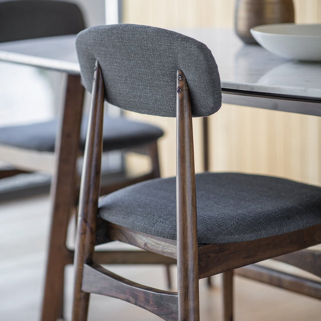 Linnea Set of 2 Wooden Dining Chairs in Dark Brown (2)