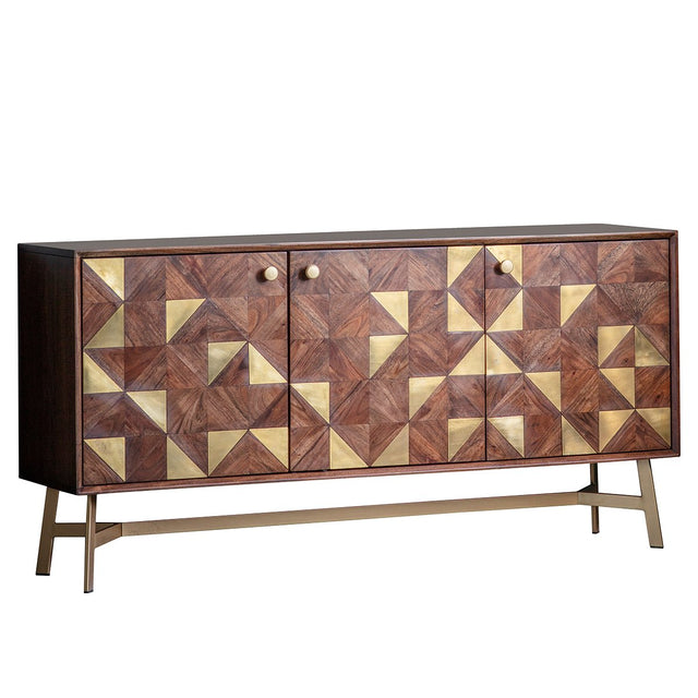 Sheila Acacia Wood Sideboard in Gold (2)