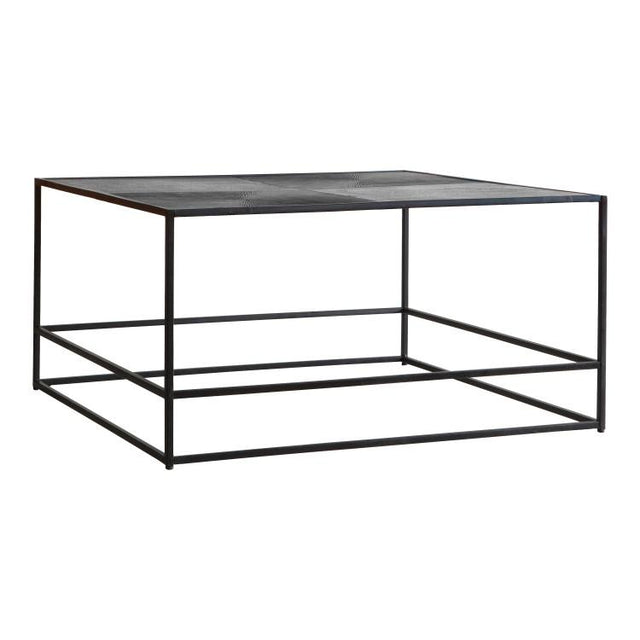 Reilly Square Metal Coffee Table in Antique Silver