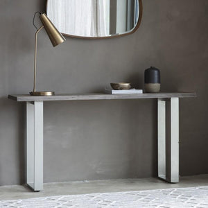 Delilah Rectangular Wooden Console Table in Grey
