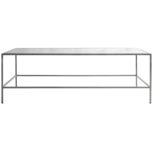 Lauren Rectangular Glass Coffee Table in Silver (2)