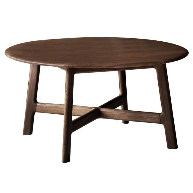 Talia Round Oak Coffee Table in Dark Brown (2)