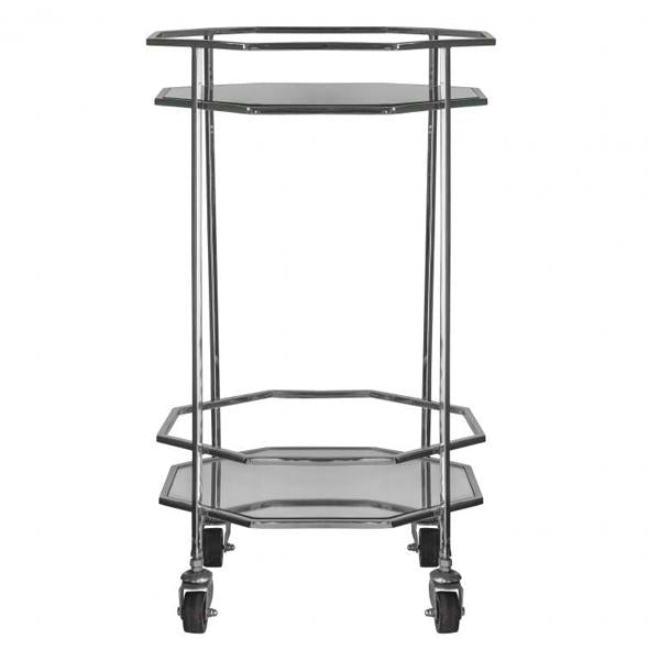 Jen Mirrored Drinks Trolley in Silver (3)