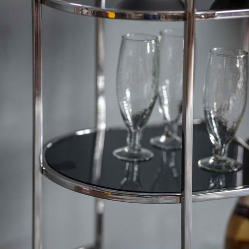 Jen Three Tier Drinks Trolley in Silver