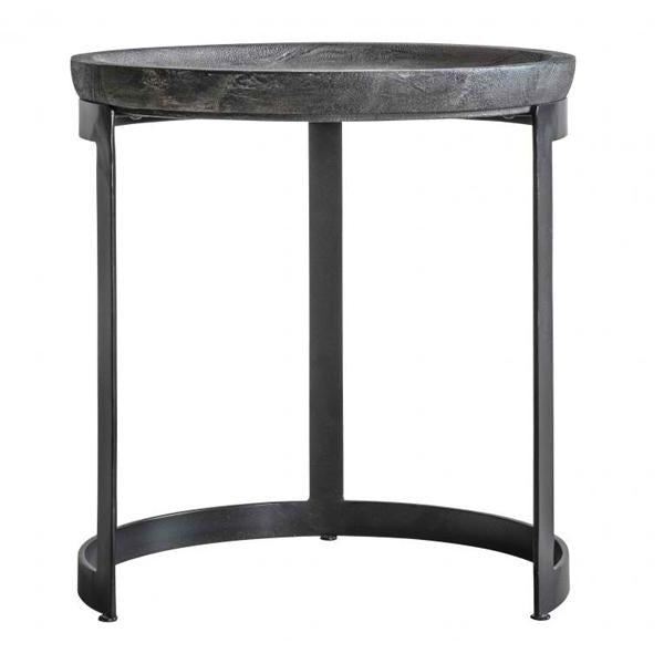 Vanessa Round Wooden Nest of Tables in Black  (2)