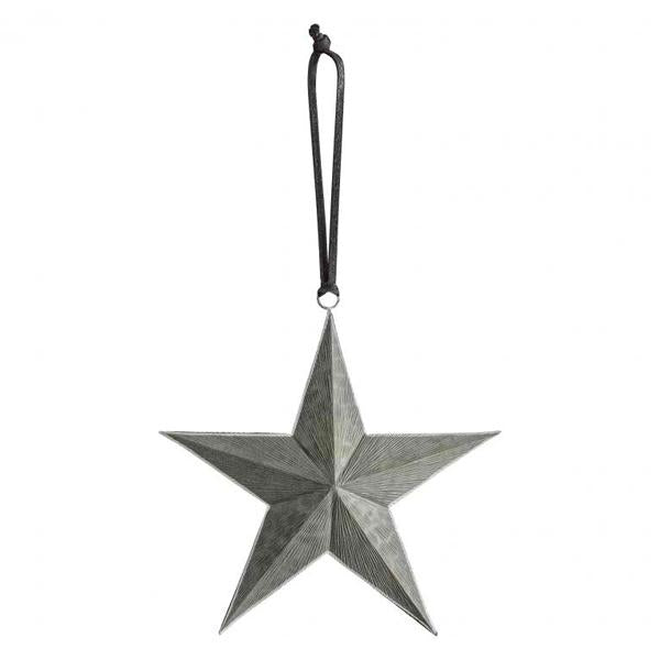 Star Bauble in Grey/Silver (4)