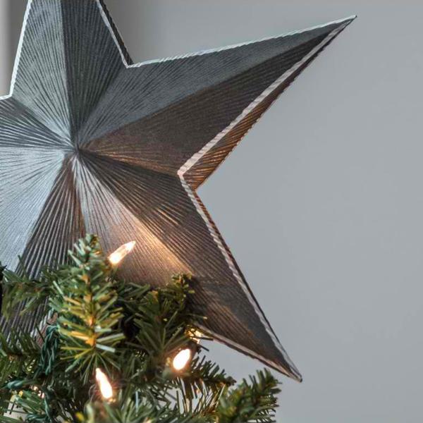 Star Bauble in Grey/Silver (8)