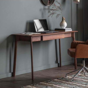 Talia Wood Desk in Dark Brown