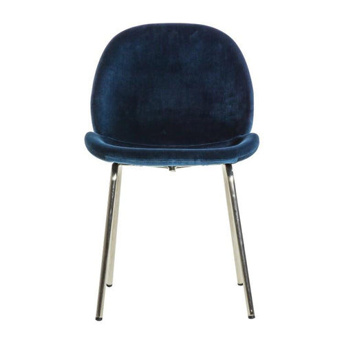 Abi Set of 2 Velvet Dining Chairs in Petrol Blue