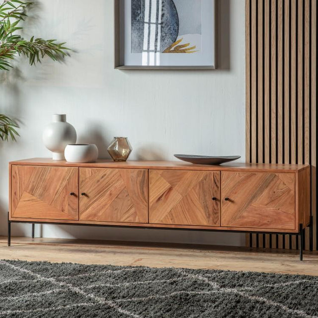 Evelina Large Media Unit in Acacia Wood