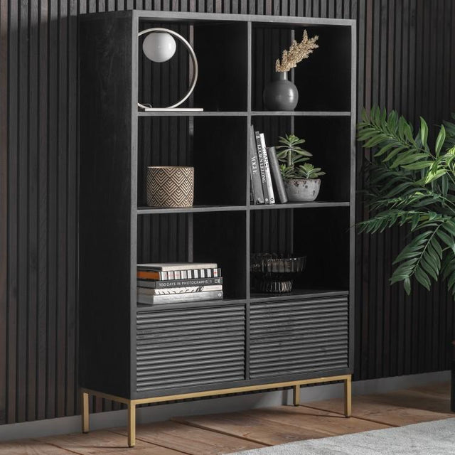 Sloane Mango Wood Display Unit in Black