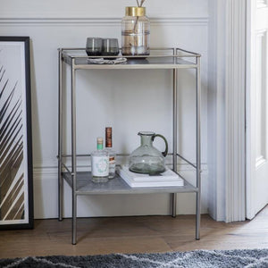 Kylie Rectangular Metal Side Table in Silver