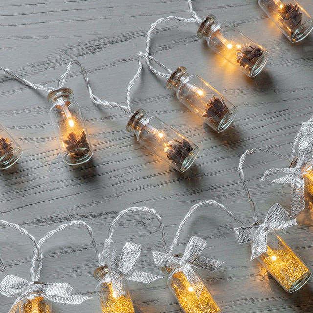 Patricia Glass Jars Pinecone Garland in Clear