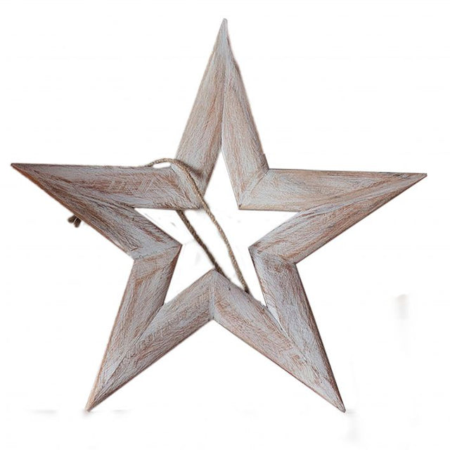 Arthur Small Wooden Star in White