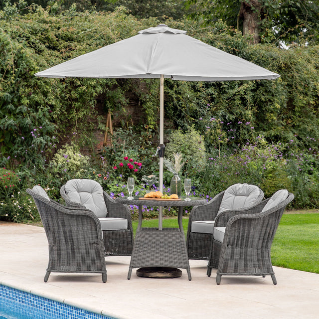 Palma Outdoor 4-Seater Dining Set in Grey (4)