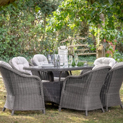 Palma Outdoor 6-Seater Dining Set in Grey