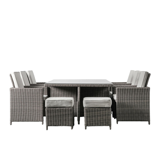 Valencia Outdoor 10-Seater Cube Dining Set in Grey (3)