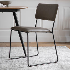 Maia Set of 2 Dining Chairs in Brown