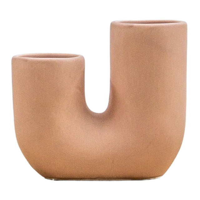 Tori Ceramic Curve Vase in Beige (2)