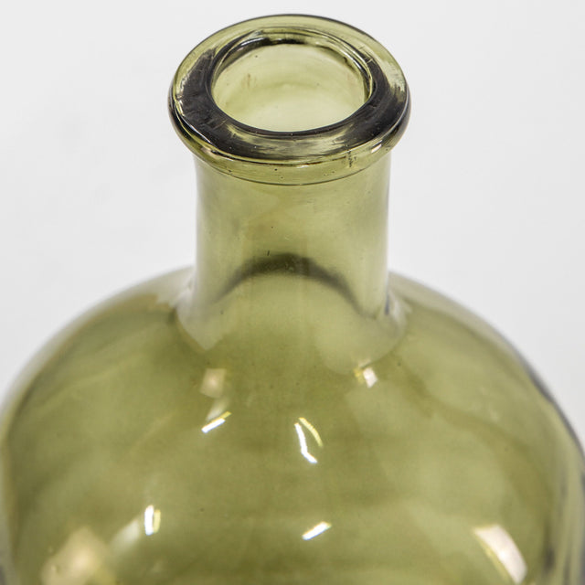 Jess Glass Bottle Vase in Green (2)