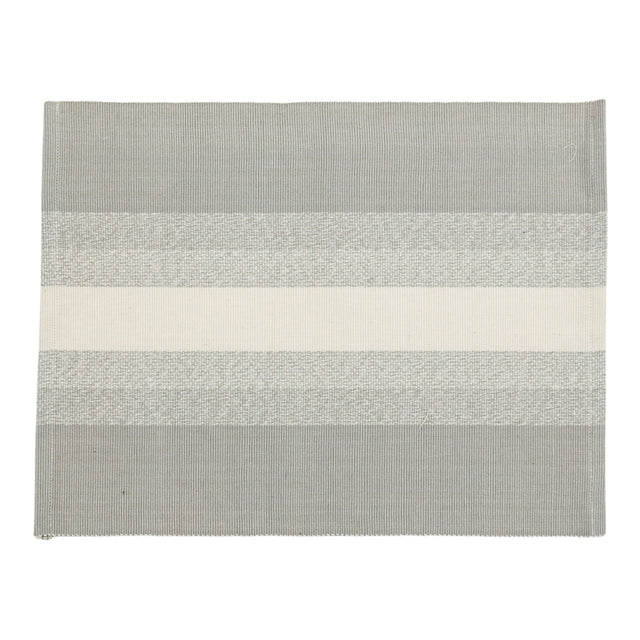 Milah Set of 4 Cotton Stripe Placemats in Grey (3)