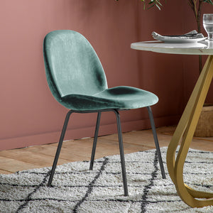 Abi Set of 2 Velvet Dining Chairs in Green