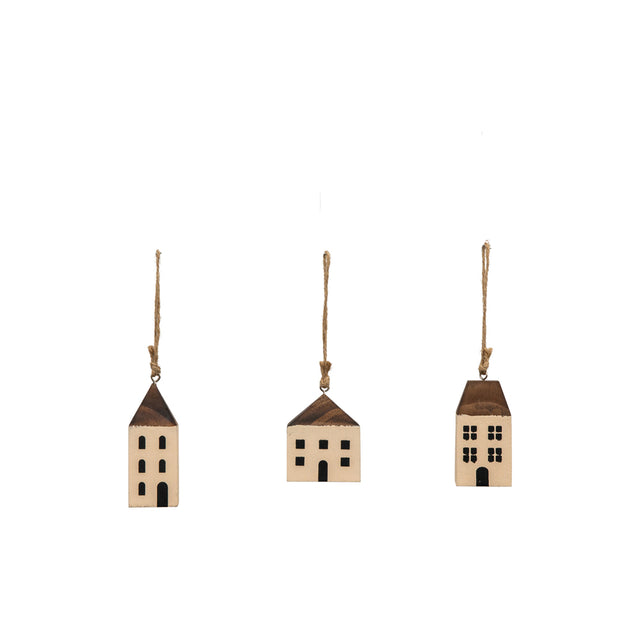 Karina Set of 6 House Baubles in Cream (2)