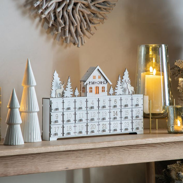 Hudson Wooden Advent Calendar in White