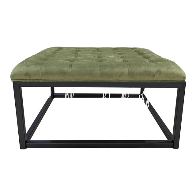 Perla Tufted Footstool in Green (4)