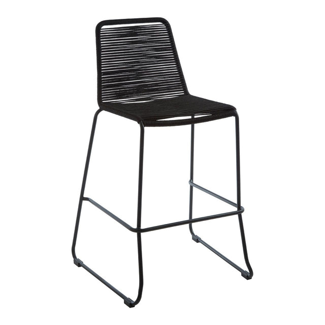 Britt Woven Rope Bar Stool Chair in Black (2)