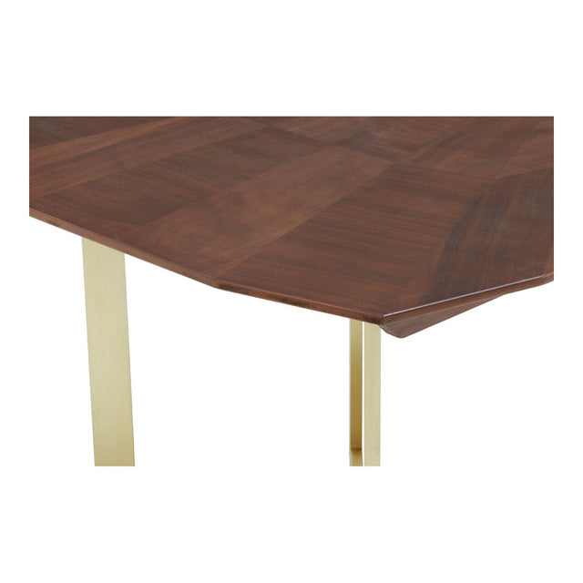Isabelle 6 Seater Rectangular Walnut Dining Table in Gold (4)