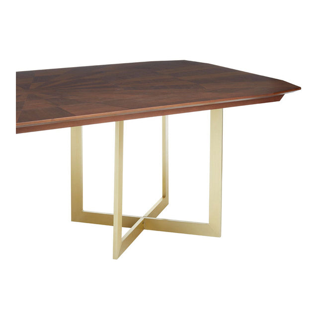 Isabelle 6 Seater Rectangular Walnut Dining Table in Gold (5)