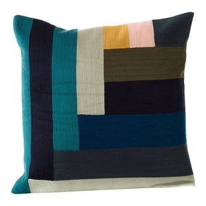 Gina Stripe Cushion in Blue